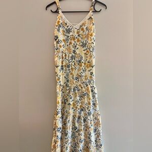 Joie Floral Maxi Dress - Yellow and Blue
